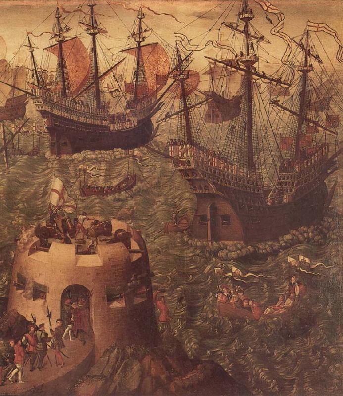unknow artist Henry VIII embardking at Dover in 1520 on his way to calais for a meetin with Francis I of France on the Field of Cloth-of-Gold oil painting image